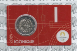 Frankrijk 2 euromunt CC 2023 (30e) "Olympische Zomerspelen Parijs 2024", in rode coincard