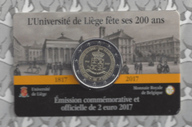 België 2 euromunt CC 2017 "Universiteit van Luik" in coincard Franse versie