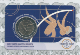 Finland 2 euromunt CC 2025 (39e) "100 Jaar Fins-Zweedse Atletiekwedstrijden" in coincard Finse versie