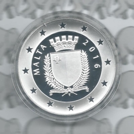 Malta 10 euromunt 2016 "450 jaar bestaan van Valetta stichting". Proof, zilver in doosje met certificaat X