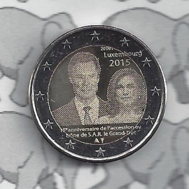 Luxemburg 2 eurocoin CC 2015 "15 jaar sinds de troonbestijging door groothertog Henri"