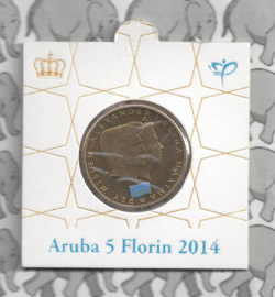Aruba munthouder  5 florin 2014 "1 jaar Koningsschap"
