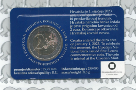 Kroatië 2 euromunt CC 2023 (1e) "Invoering van de euro" in coincard