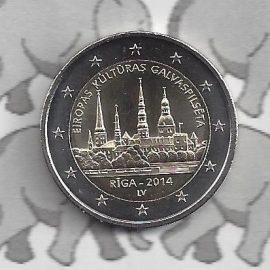 Latvia 2 eurocoin CC 2014 "Riga — culturele hoofdstad van Europa voor 2014"