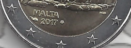 Malta 2 euromunt CC 2017 "Tempels van Hagar Qim", met muntteken Monnaie de Paris.