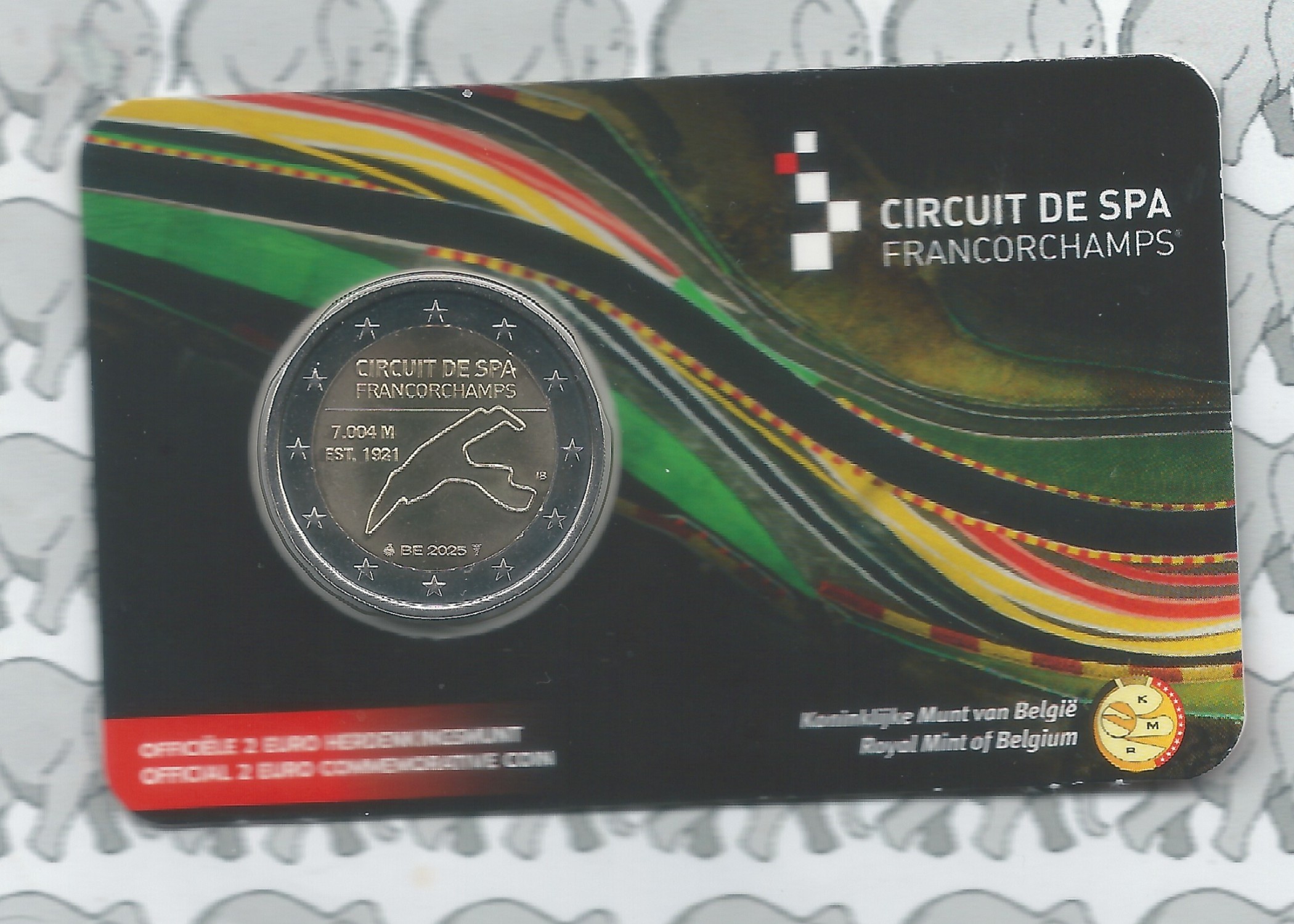 België 2 euromunt CC 2025 (35e) "Circuit Spa-Francorchamps" in coincard Nederlandse versie