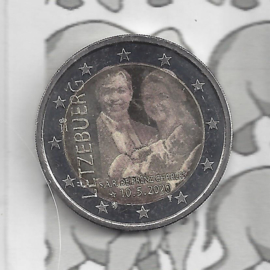 Luxemburg 2 x 2 euromunt CC 2020 (28A en B) "Geboorte van Erfprins Charles" in reliëf en foto variant