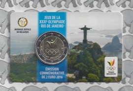 Belgium 2 eurocoin CC 2016 "Olympische Spelen in Rio de Janeiro" in coincard Franse versie