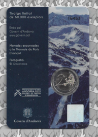 Andorra 2 euromunt CC 2019 (10e) "Wereld beker finale alpine skiën", in coincard