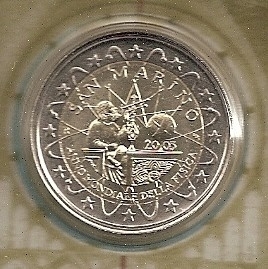 San Marino 2 eurocoin CC 2005 "Galileo" (in blister)