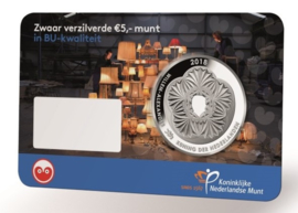 Nederland 5 euromunt 2018 (37e) "Leeuwarden vijfje" (BU, met nummer in coincard)