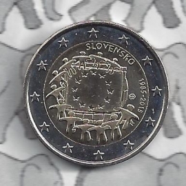 Slovakia 2 eurocoin CC 2015 "30 jaar Europese vlag"