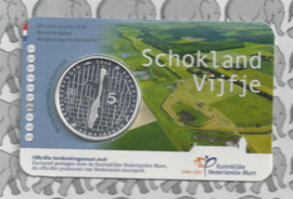 Nederland 5 euromunt 2018 (39e) "Schokland vijfje" (in coincard)