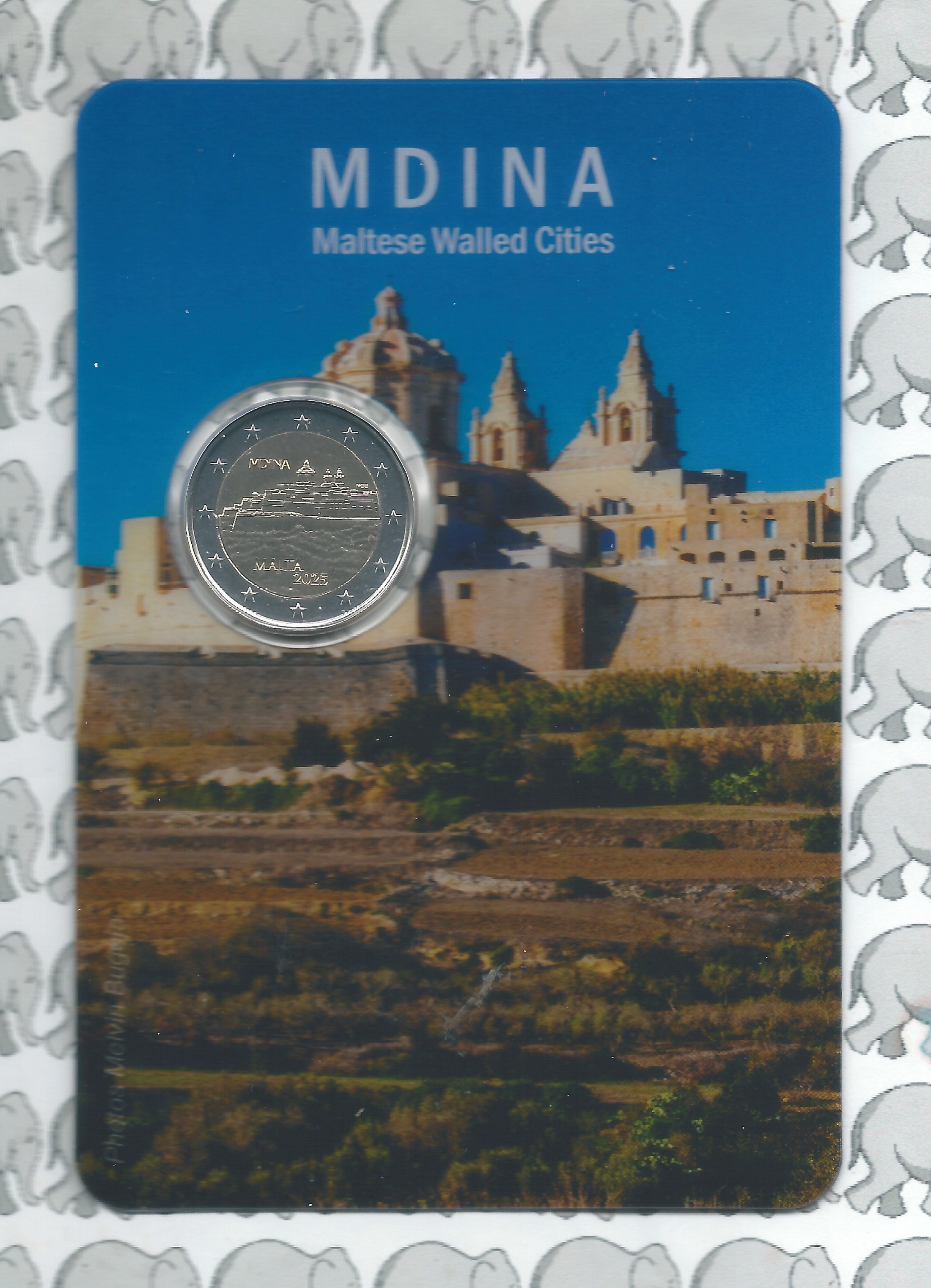 Malta 2 euromunt CC 2025 (30e) "Mdina (2e munt van de Vesting serie)" coincard in blister