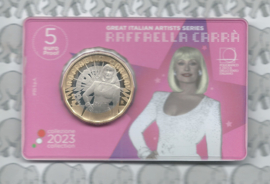 Italië 5 euromunt 2023 "Raffaella Carra". Coincard in blister