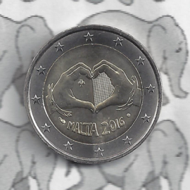 Malta 2 eurocoin CC 2016 "Love",  with  mintmark Monnaie de Paris.