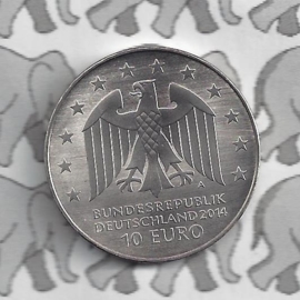 Germany 10 eurocoin 2014 (2e) "250ste verjaardag Johann Gottfried Schadow" (nickel)