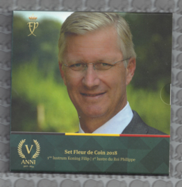 België BU set 2018 "het vijfjarig koningschap van Koning Filip".