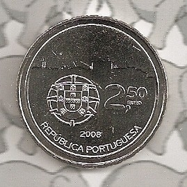 Portugal 2,5 euromunt 2008 (3e) "Historisch centrum van Porto" 
