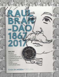 Portugal 2 euromunt CC 2017 "150e verjaardag van Raoul Brandão" BU in blister