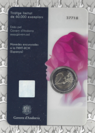 Andorra 2 euromunt CC 2020 (13e) "50 Jaar Vrouwen kiesrecht", in coincard