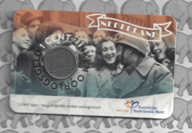 Nederland 2020 serie 4 x '41, '42, '43 en '44 "75 Jaar bevrijding" (1 cent zink, in coincard)
