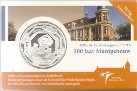 Netherlands 5 eurocoin 2011 "100 jaar Muntgebouw" (in coincard)