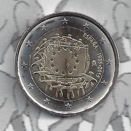 Spain 2 eurocoin CC 2015 "30 jaar Europese vlag"