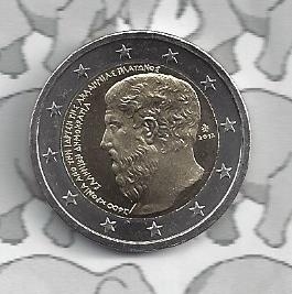 Greece 2 eurocoin CC 2013 "2.400 jaar sinds de oprichting van Akademeia door Plato"