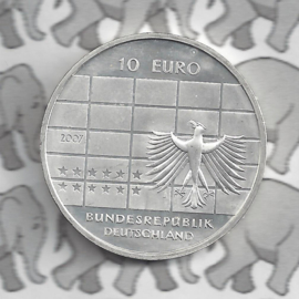 Duitsland 10 euromunt 2007 (32e) "50 Jaar Duitse Federale bank" (zilver).