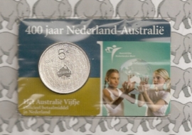Nederland 5 euromunt 2006 (8e) "400 jaar Nederland-Australië" (in coincard, zilver)