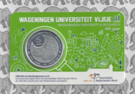 Nederland 5 euromunt 2018 (40e) "Wageningen Universiteit vijfje" (in coincard)