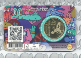 België 2,5 euromunt 2025 "Streetart in België" in coincard Franse versie