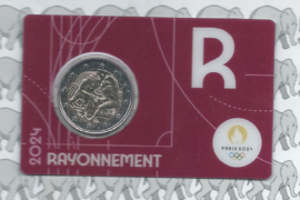 Frankrijk 2 euromunt CC 2024 (32e) "Olympische Zomerspelen van 2024", in paarse coincard