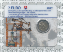 Slowakije 2 euromunt CC 2022 (15e) "1e stoomwaterpomp voor de mijnen" (in coincard)