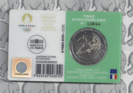 Frankrijk 2 euromunt CC 2022 (28e) "Olympische Zomerspelen Parijs 2024", in groene coincard