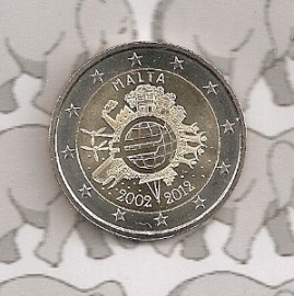 Malta 2 euromunt CC 2012 (4e) "10 jaar euro"