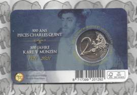 België 2 euromunt CC 2021 (27e) "500 Jaar na de introductie van zijn tweede muntserie door Karel V" in coincard Nederlandse versie