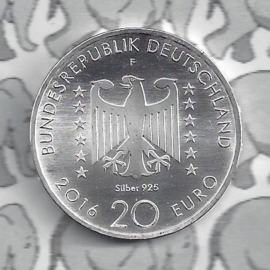 Germany 20 eurocoin 2016 (78) "Nelly Sachs" (Silver)
