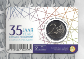 België 2 euromunt CC 2022 "35 jaar Erasmus programma" in coincard Franse versie