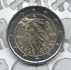 Italy 2 eurocoin CC 2014 "200e verjaardag van de oprichting van het Arma dei Carabinieri"