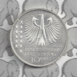 Duitsland 10 euromunt 2008 (35e) "150e Verjaardag Max Planck" (zilver).