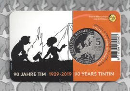 België 5 euromunt 2019 "90 jaar Kuifje" (kleur), in coincard