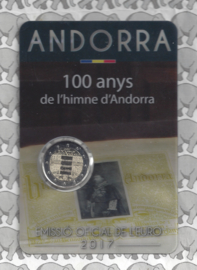 Andorra 2 euromunt CC 2017 (6e)"Volkslied van Andorra", in coincard