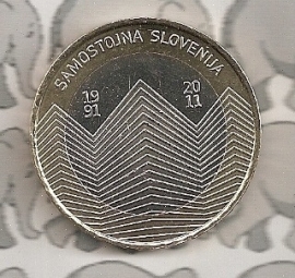 Slovenia 3 eurocoin 2011 "20 jaar Slovenië"