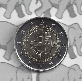 Slovakia 2 eurocoin CC 2014 "10e verjaardag van de toetreding van de Slowaakse Republiek tot de Europese Unie"