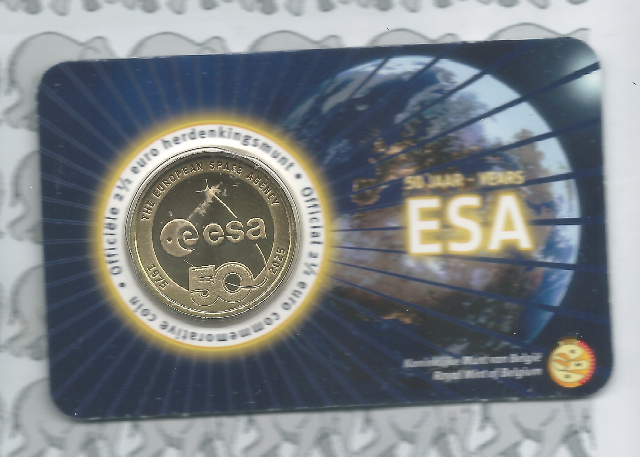 België 2,5 euromunt 2025 "ESA" in coincard Nederlandse versie