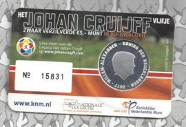 Nederland 5 euromunt 2017 (35e) "Johan Cruijff vijfje" (BU, met nummer in coincard)