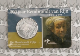 Nederland 5 euromunt 2006 (9e) "400 jaar Rembrandt van Rijn" (in coincard, zilver)