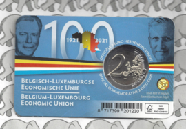 België 2 euromunt CC 2021 (26e) "100 jaar Belgisch-Luxemburgse Economische Unie" in coincard Franse versie